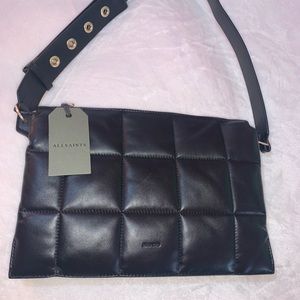 AllSaints leather quilt purse